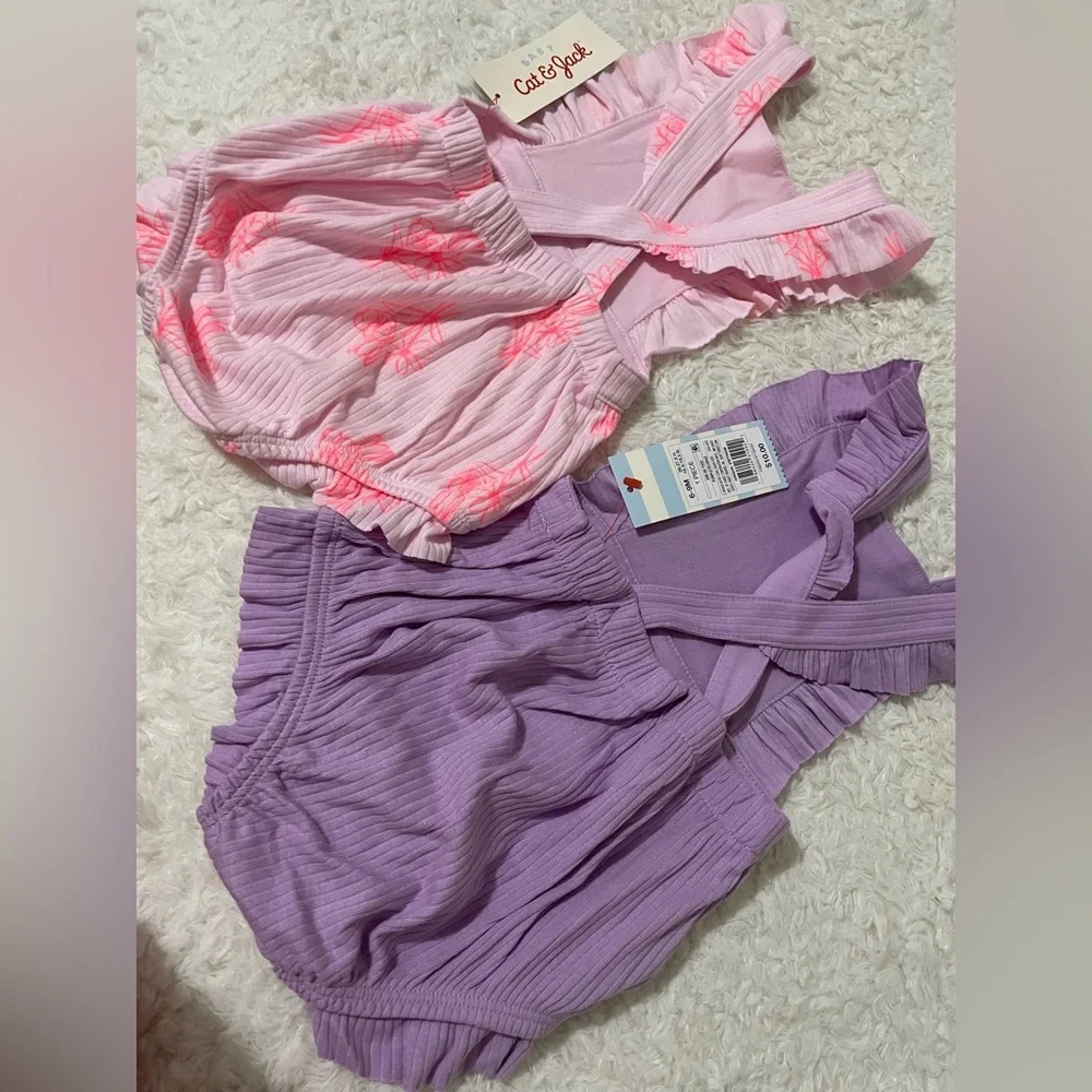 Cat & Jack Pink and Purple Baby Outfits bundle two pieces